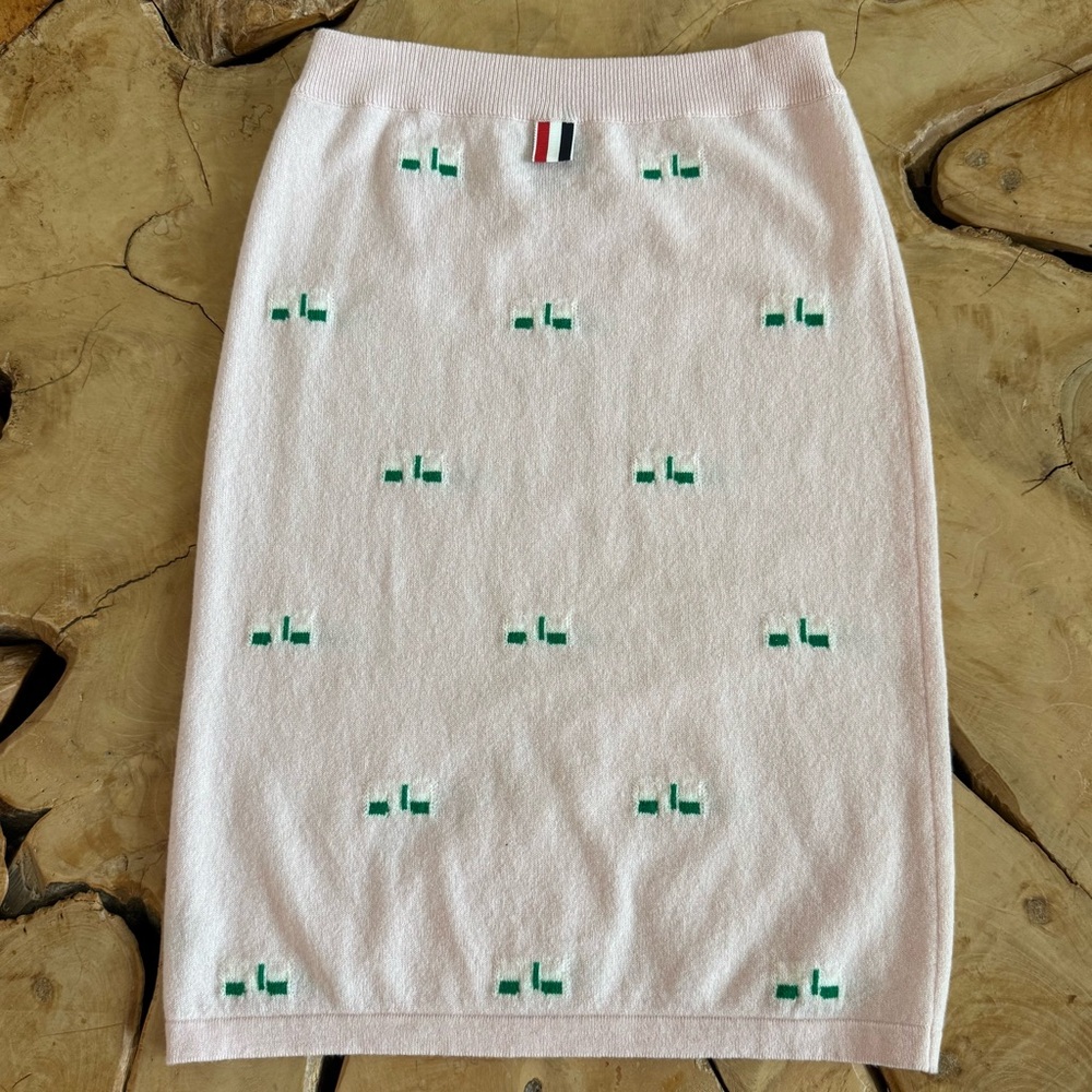 Thom Browne Light Pink Cashmere Pencil Skirt Size Small - Picture 5 of 6